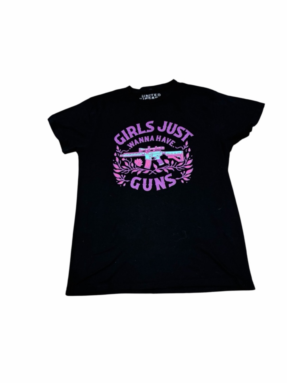 United Firearms Girls Just Wanna Have Guns Women's Black T-Shirt Medium